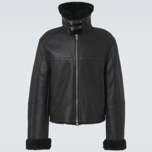 Shearling-lined leather jacket
