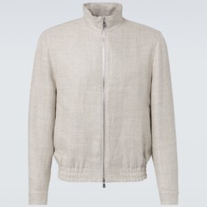Linen, wool and silk bomber jacket - Image 1