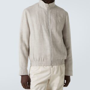 Linen, wool and silk bomber jacket - Image 3