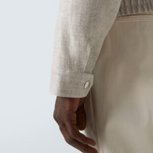 Linen, wool and silk bomber jacket - Image 6