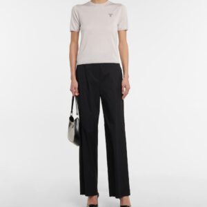 Logo silk-blend knit top - Image 2