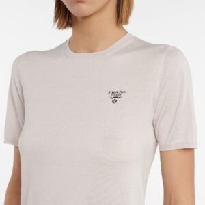Logo silk-blend knit top - Image 4